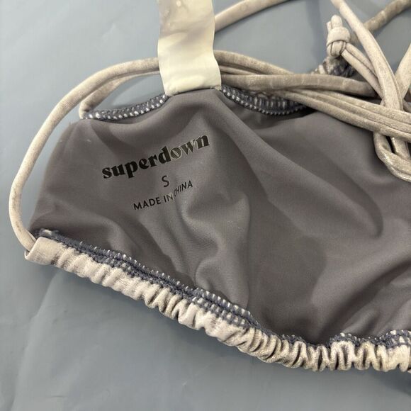NWT Superdown Revolve Metallic String Bikini Top Size Small - Picture 4 of 5